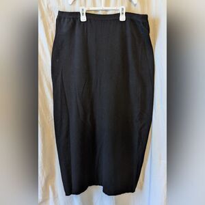 Vintage Lyle & Scott Elegant Black 100% Pure Cashmere Pencil Skirt